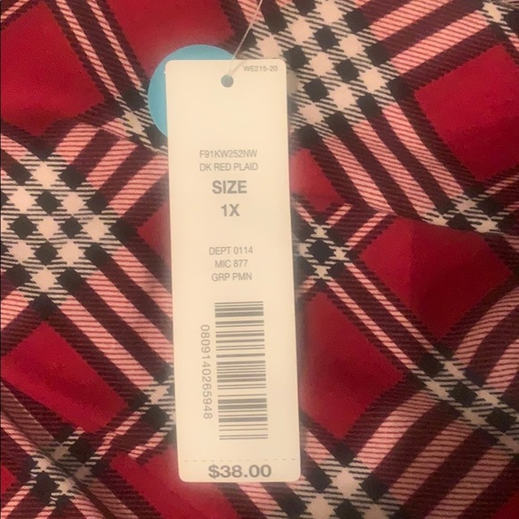 Westbound Woman Dark Red Plaid Tunic - Picture 5 of 7